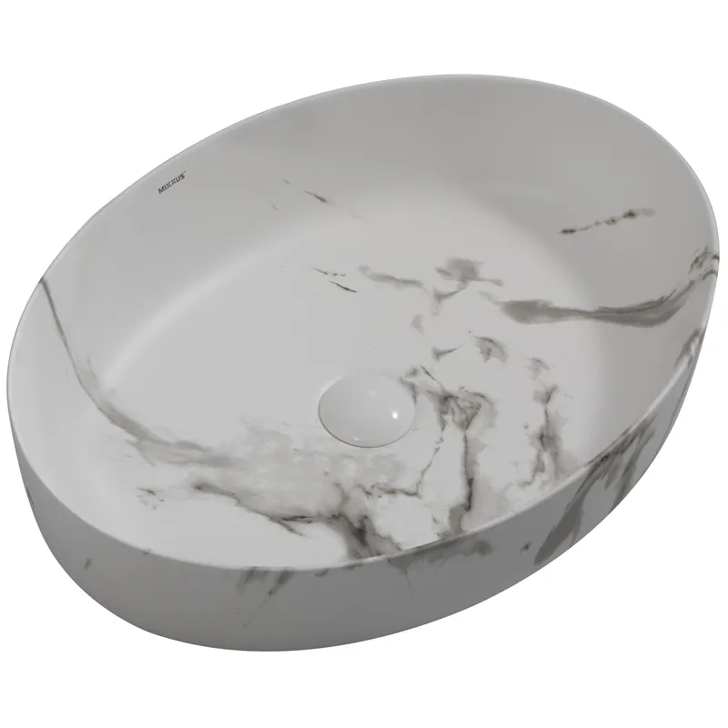Раковина накладна MIXXUS PREMIUM ELLIPSE-0104 MARBLE 550х415х140mm   ( MP6554 ) 26250 Харків - фото 1