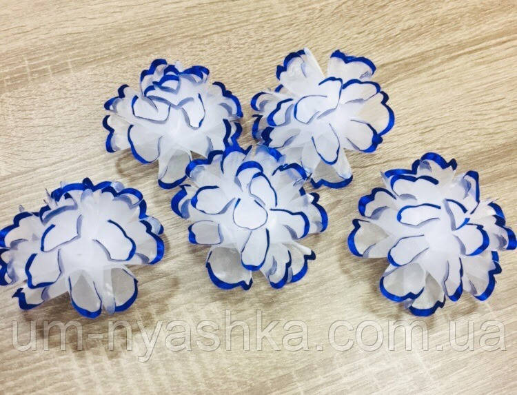 Бант белый с синим 