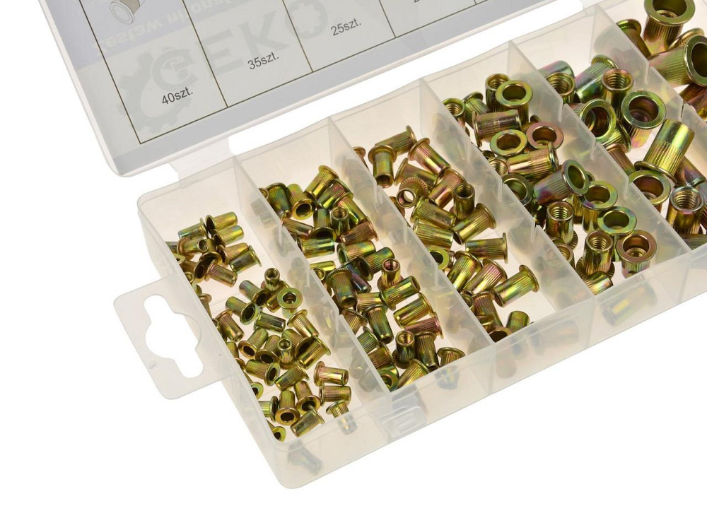 РемНабір заклепок різьбових "GeKo"  стальних, комплект  6 розмірів -  150 штук Київ - фото 2