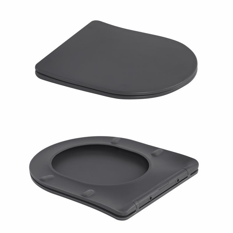 Унітаз підвісний Qtap Robin Ultra Quiet 520×365×340 мм, Anthracite, із сидінням Slim Duroplast/Soft-close/Quick Release Київ - фото 8
