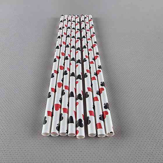 Соломка трубочка паперова Ø 5 мм 20 см "Покер" 25 шт (1 пачка) Харків