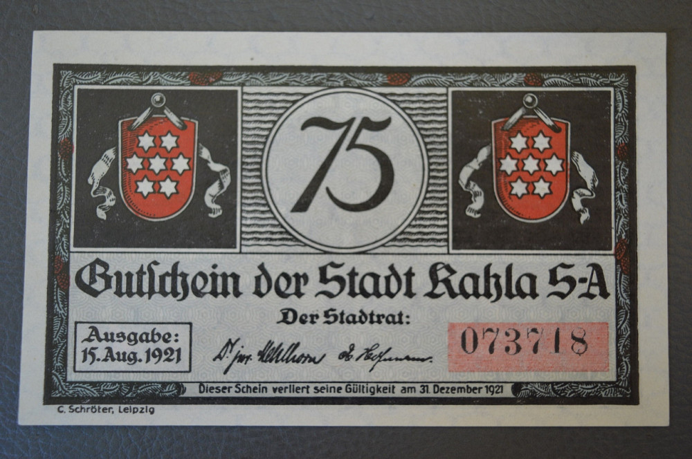 Німеччина. Нотгельд. 75 Pf ( 10 ) Полтава - фото 1