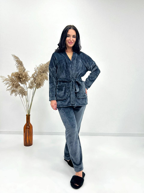 Домашний костюм с халатом Nelly 46-48, Графит Киев - изображение 1