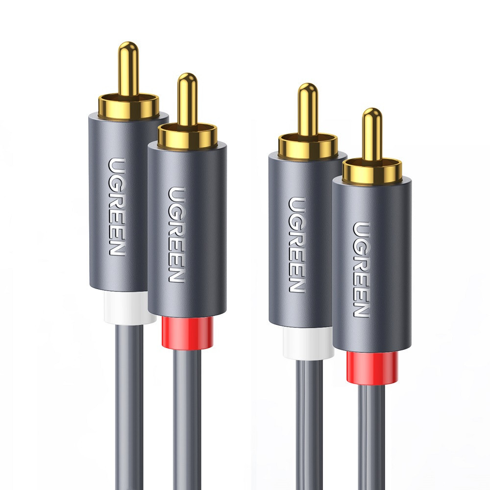 Аудіокабель UGREEN AV104, 2RCA Male to 2RCA Male, ABS, 5m Black Одеса - фото 1