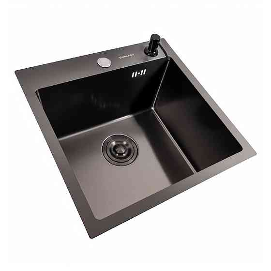 VALESO Кухонна мийка 45*45 Valeso Handmade PVD чорна (сифон крулий 3,0/0,8) Київ