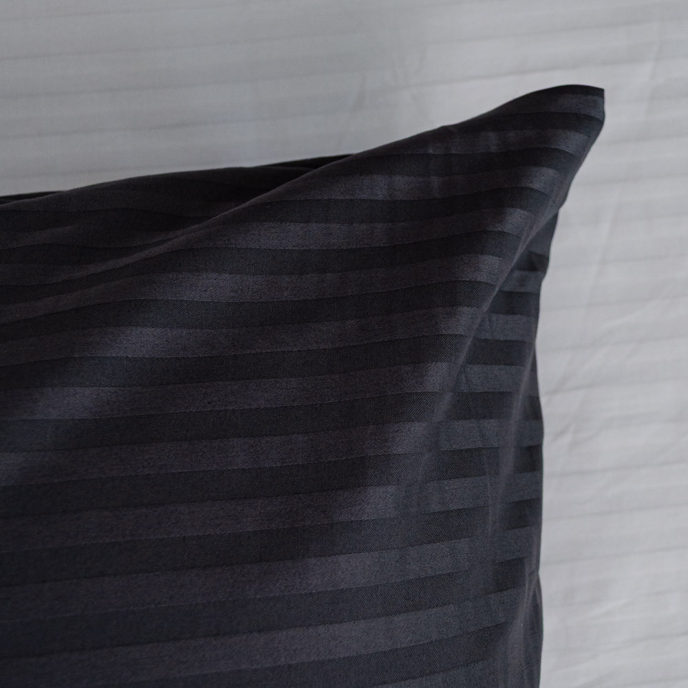 Наволочка страйп сатин на подушку 60х60 см 125 г/м2 YouStar 1 шт. (Темно-сірий) Суми - фото 3