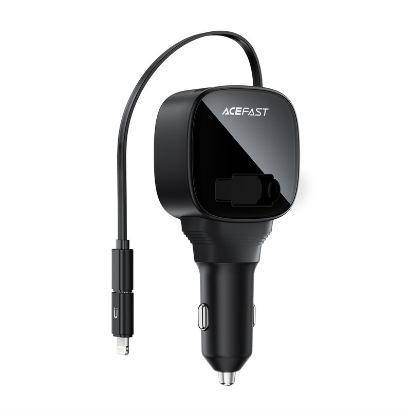 Автомобильное зарядное устройство ACEFAST B17 95W car charger with telescopic cable Black Одесса - изображение 5