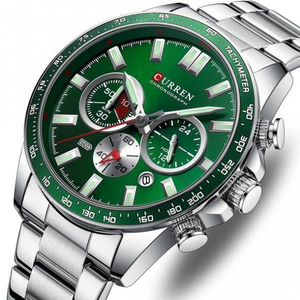 Водостойкие кварцевые часы Curren Diablo silver Винница - изображение 1