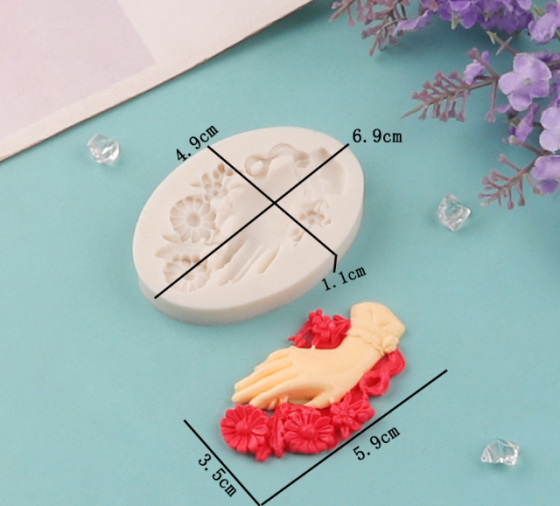 Молд силиконовый Рука 49 на 69 мм серый Киев