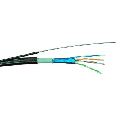 Кабель мережевий GEAR FTP 305м, cat.5e, CCA, 4*2*0,51, PVC+PE, outdoor, steel wire (GEC-FTPCCAOUTSC051305) Вінниця - фото 1