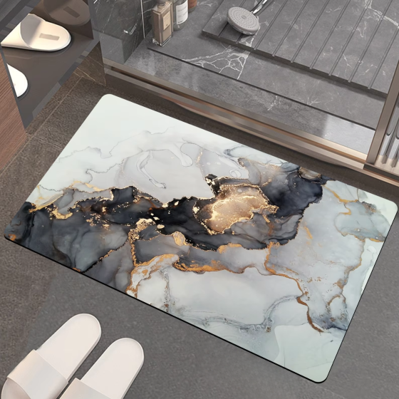 Килимок для душу та ванної кімнати м'який діатомітовий швидковисихаючий антиковзкий для кухні, передпокою 50х80 см BF-004 Кам'янець-Подільський