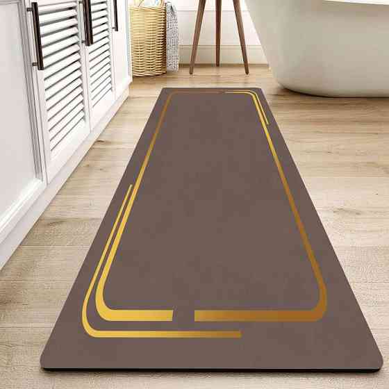 Суперпоглинаючий Діатомітовий Килимок Aquarius для ванної та кухні 50 х 120 см Коричневий Мармур Буча