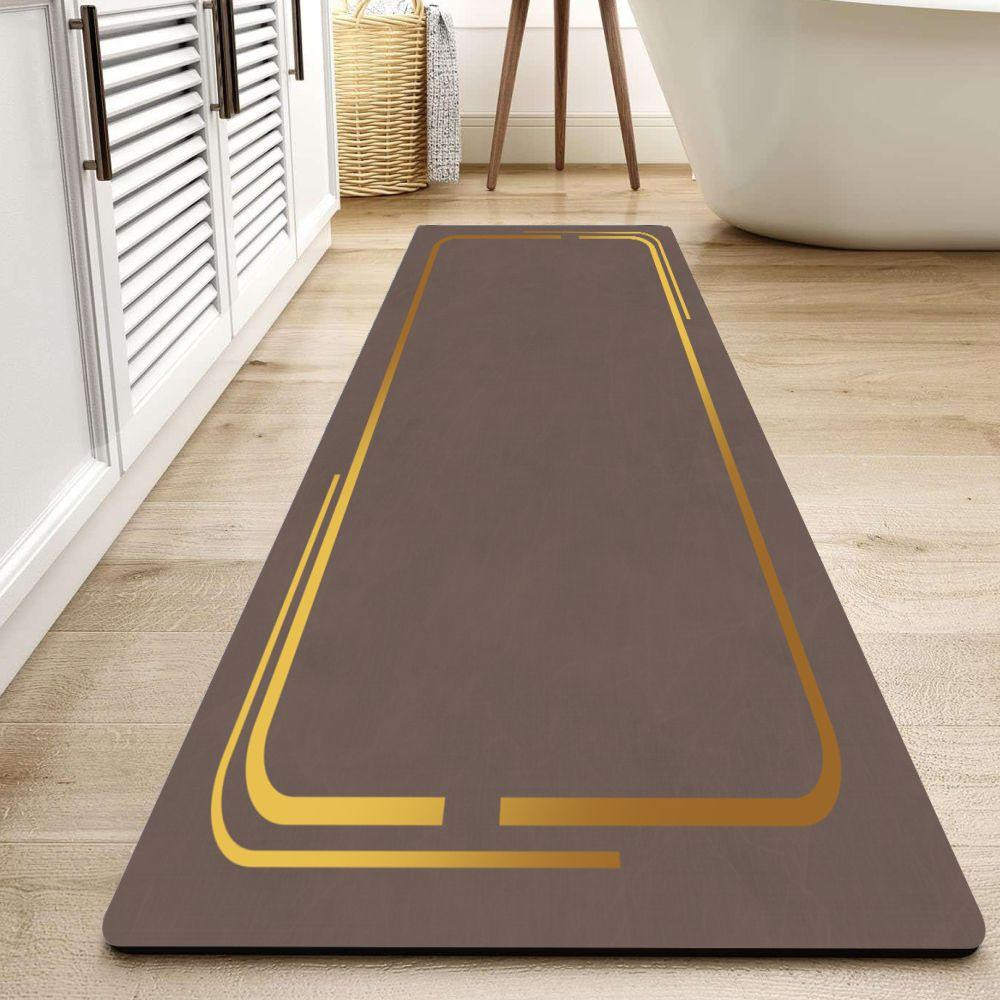 Суперпоглинаючий Діатомітовий Килимок Aquarius для ванної та кухні 50 х 120 см Коричневий Мармур Буча - фото 1