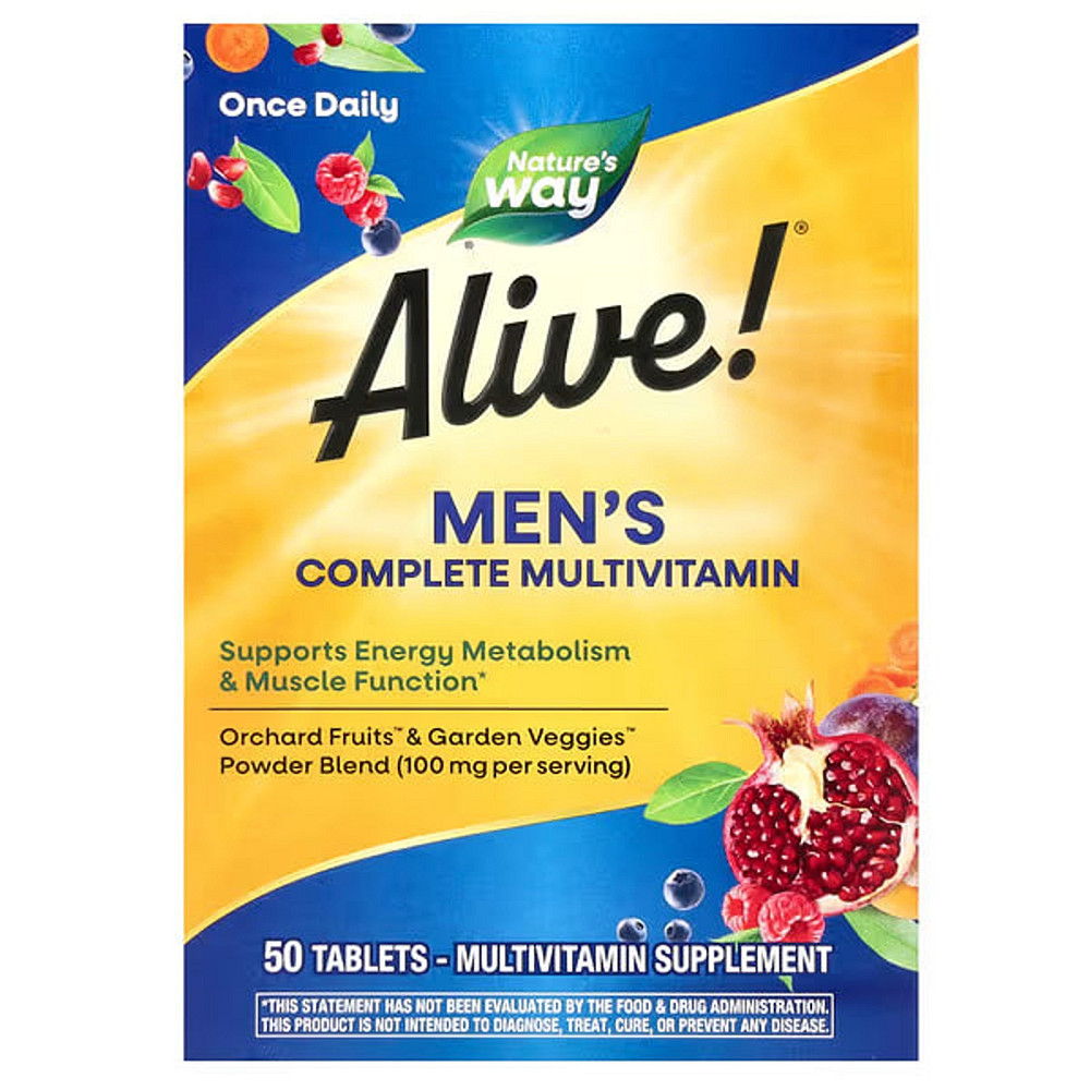 Мультивитамины для мужчин, Alive!, Men's Energy, Nature's Way, 50 таблеток Луцк - изображение 1