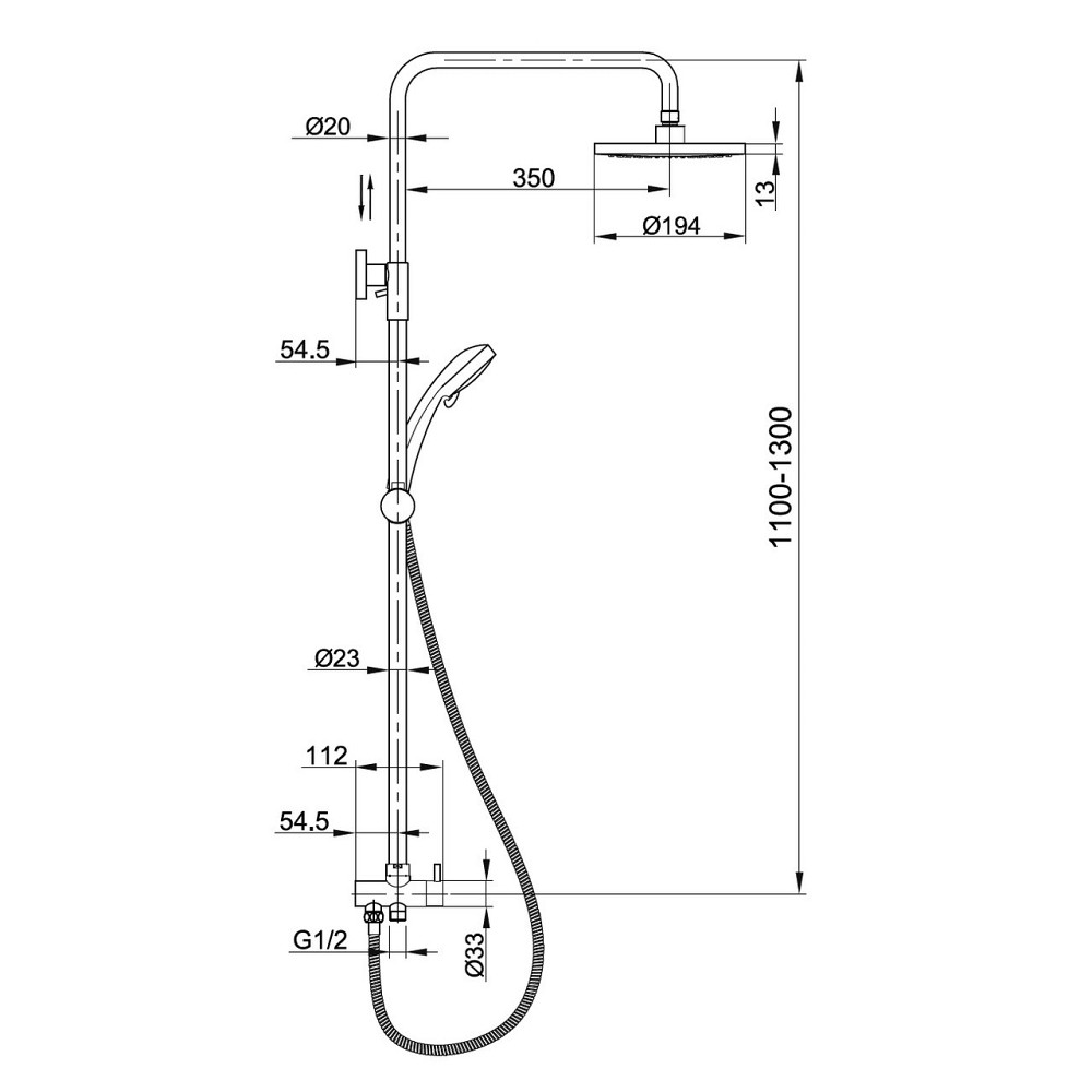 Набір для ванни IMPRESE LOKET (10230+T-15084) хром Київ - фото 7