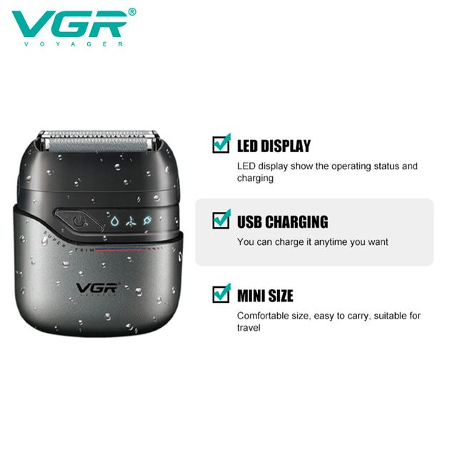 Электробритва шейвер VGR V-379 двойное лезвие триммер водонепроницаемый с дорожной сумкой Винница - изображение 4