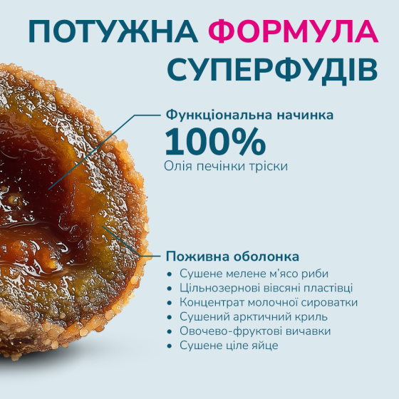 LK Baits Pet Nutrigo Cod Liver Oil S-M Функціональні ласощі для собак середніх порід з олією печінки тріски (Ø 20 мм), 170 г Київ