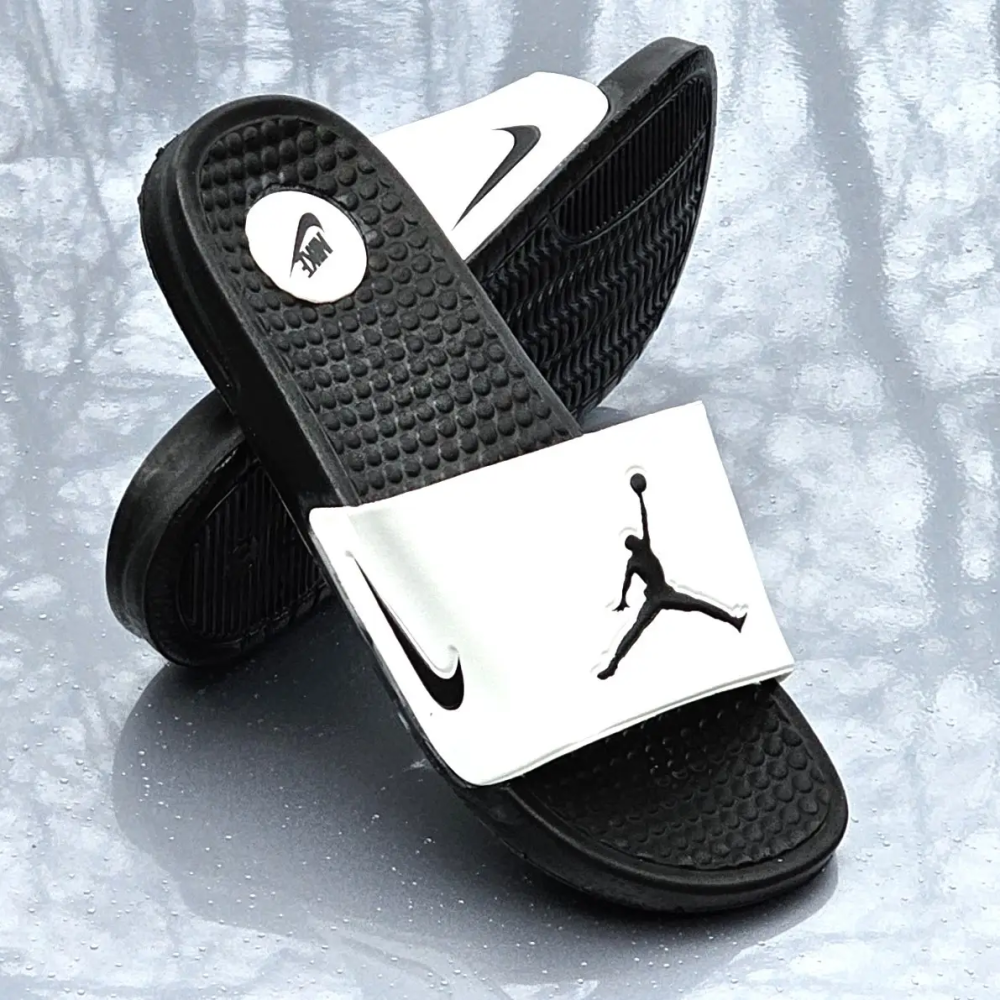 Шлёпанцы Nike Jordan Чёрные Сланцы Тапочки Белые Найк Женские (размеры: 36,37,38,39,40) Днепр - изображение 3