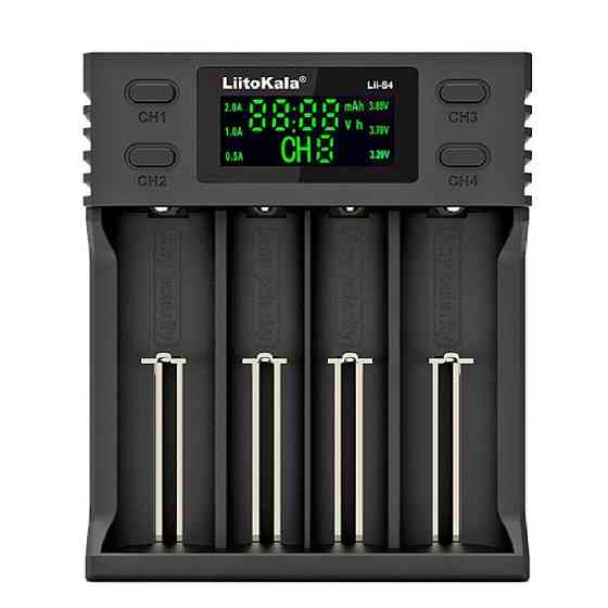 Зарядное устройство Liitokala Lii-S4, 4 канала, Ni-Mh/Li-ion/LiFePo4, USB, LCD, Box Киев