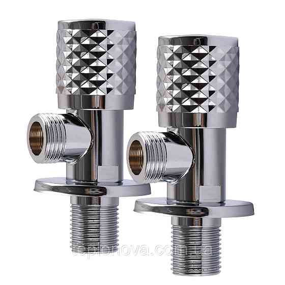 !!Набор кранов угловых керамика PROFESSIONAL EXCLUSIVE 1/2″X1/2″ 9999 CHROME (1уп.) Черновцы