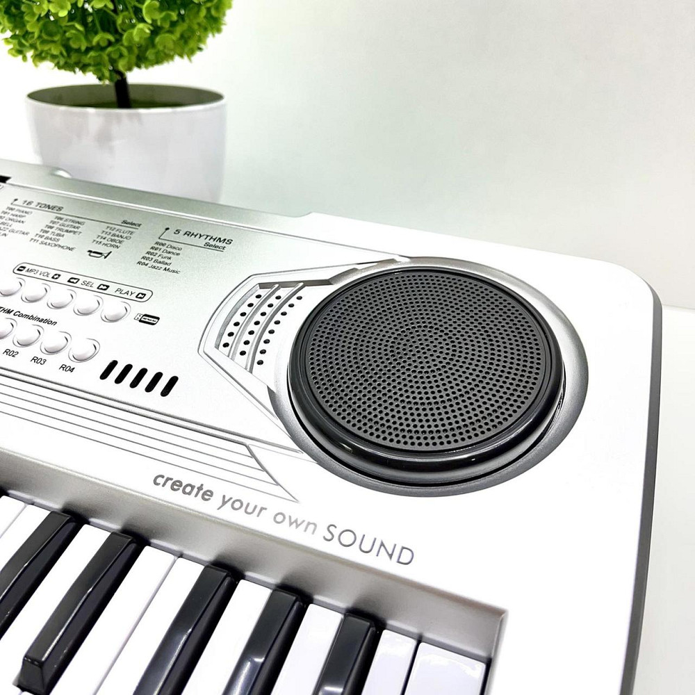 Синтезатор дитячий із мікрофоном 61 клавіша Сірий (BF-630B2) Чернигов - изображение 6