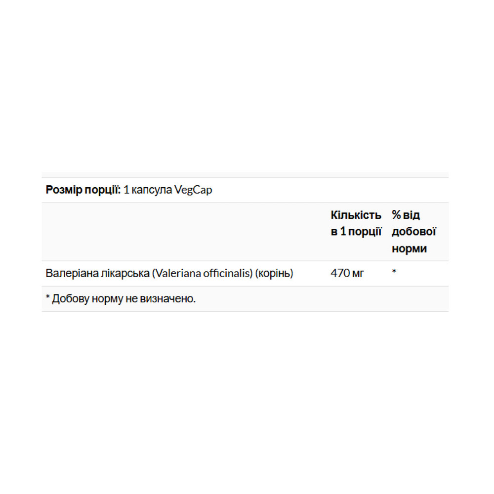 Валерьяна для нервной системы Solaray Valerian Root 470mg 100 капс Киев - изображение 2