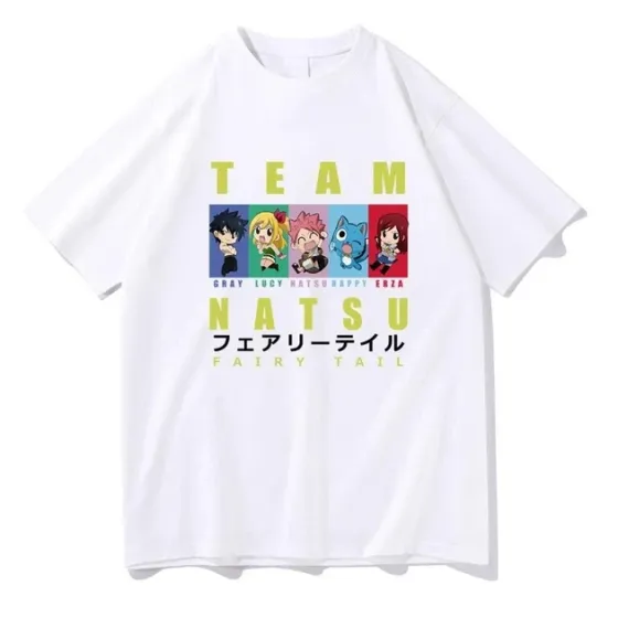 Футболка для мальчика с аниме принтом Хвост Феи оверсайз (рост от 165 до 180 ) Белый AnimeT1172m Днепр