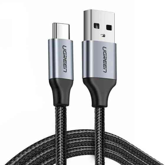 Кабель USB 2.0 AM-Type-C M, 2 м, 60W Nickel Plating Aluminum Braid Чорний, US288 UGREEN Вінниця