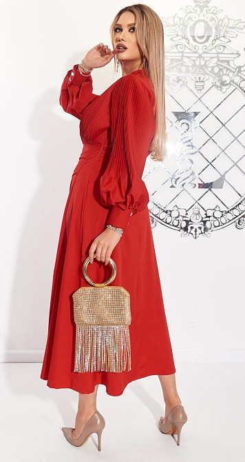 Красное платье с плиссе (42) Киев - изображение 6