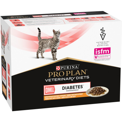 Вологий корм для кішок Purina Pro Plan Veterinary Diets DM ST/OX Diabetes Management З куркою 10 x 85 г (8445290093493) Вінниця - фото 10