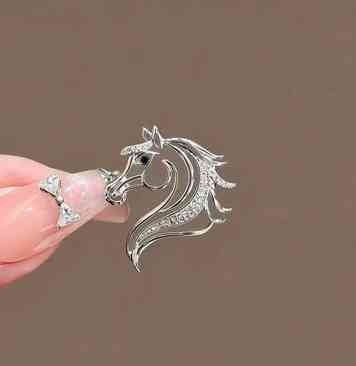 Брошь модная серебристая Лошадь Киев