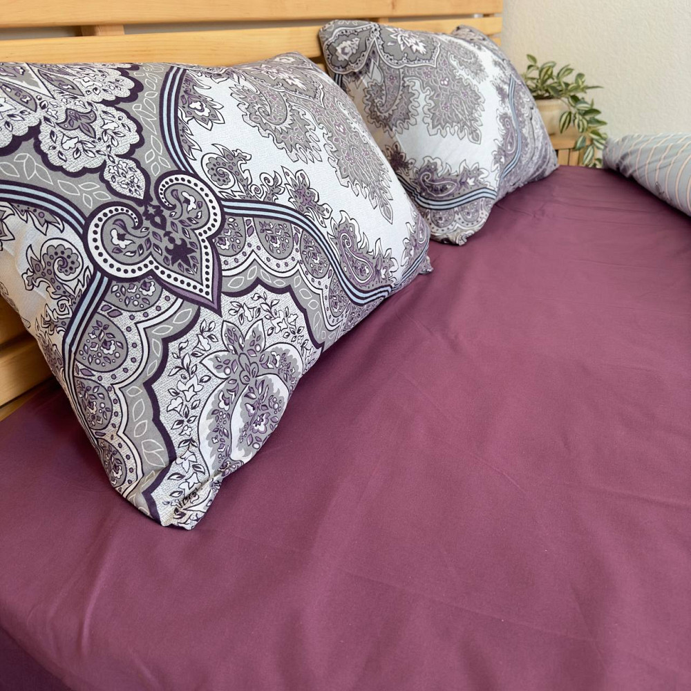 Постельное белье бязь Евро Орнамент 100% хлопок YouStar (Фиолетовый) Сумы - изображение 5