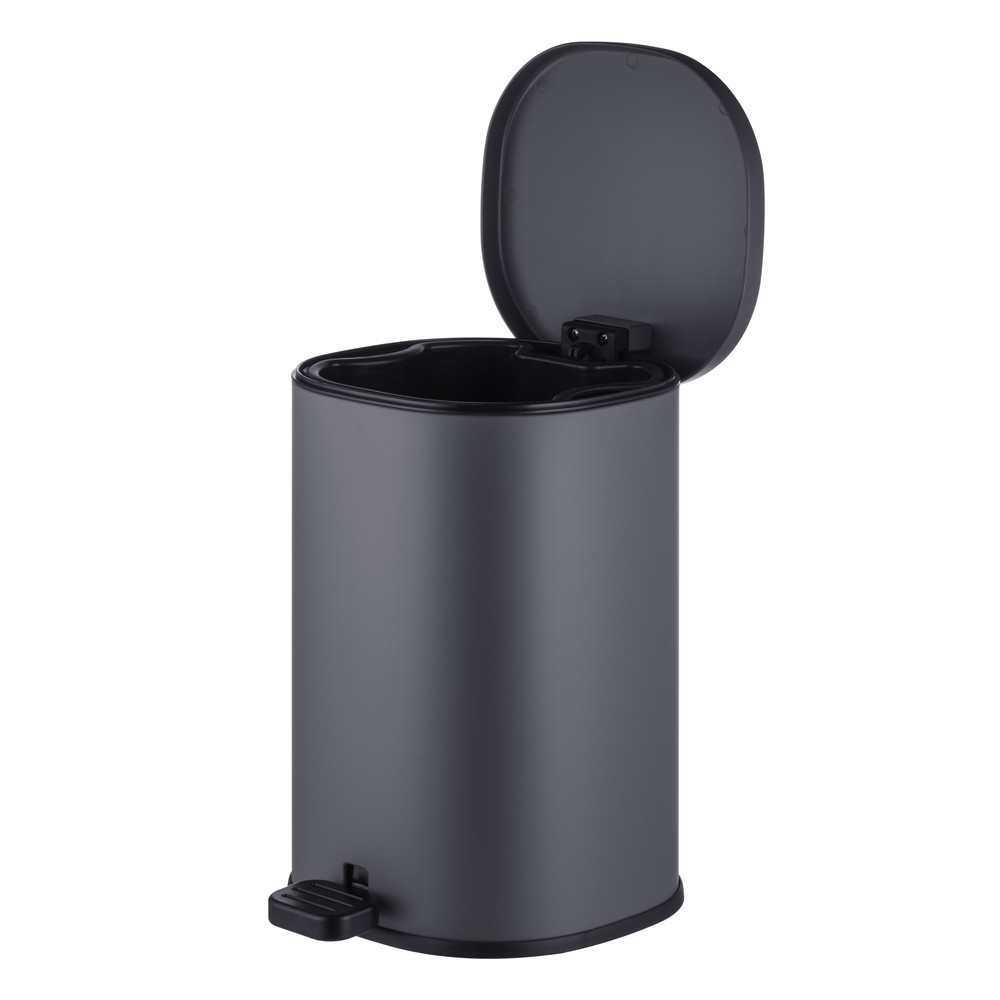 Мусорное ведро овальное Mixxus Premium с плавным закрытием Graphite 5 л цвет графит MI7063 Харьков - изображение 9