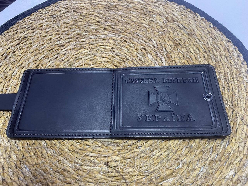 Шкіряна обкладинка портмоне на посвідчення "СБУ"  P_Leather Київ - фото 8