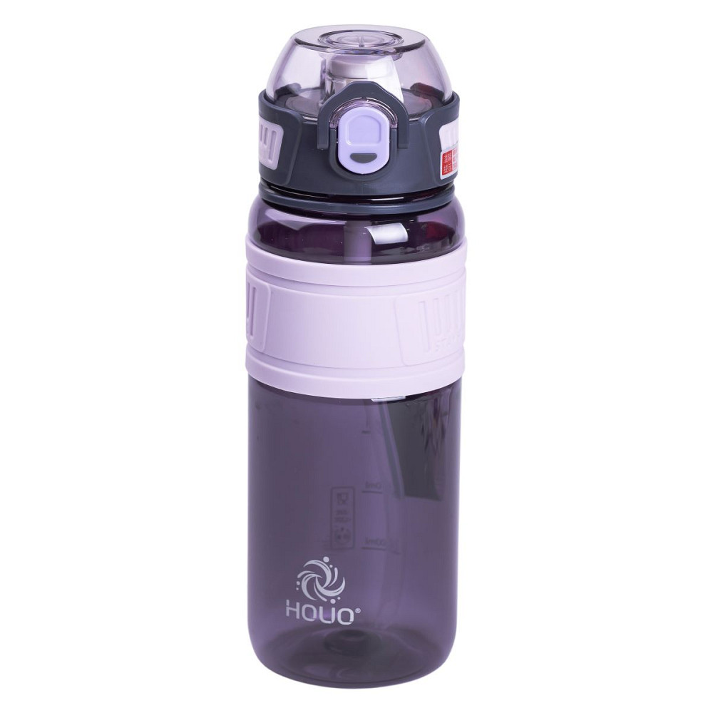 Yiwu Пляшка для води з трубочкою та ремінцем 750 мл спортивна пляшка 23.5 см Фіолетова HP-14-34 Коломия - фото 1