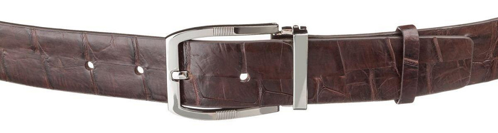 Ремінь чоловічий CROCODILE LEATHER 18178 з натуральної шкіри крокодила Коричневий Київ - фото 9