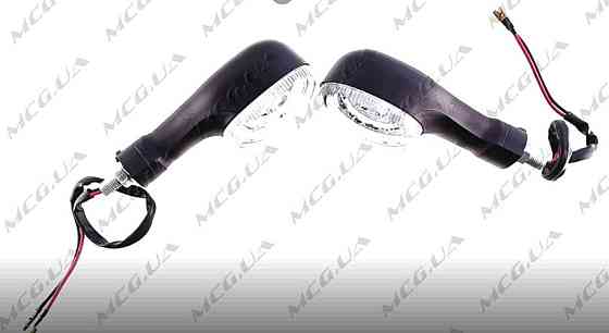 Поворот светодиодный, овальный (16 LED, черный, белое стекло) Мукачево