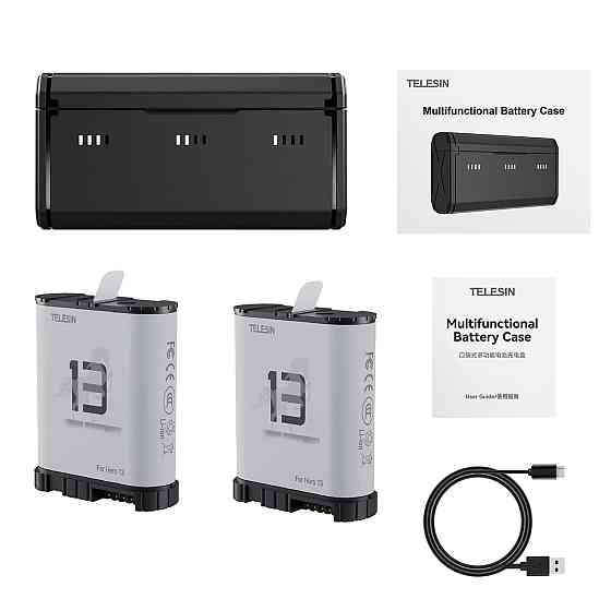 Зарядка + 2 акумулятори GoPro 13 Stamina морозостійкий Telesin S0-ECB-09-TGP Київ