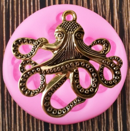 Молд силиконовый Осьминог 5 см розовый Киев - изображение 1