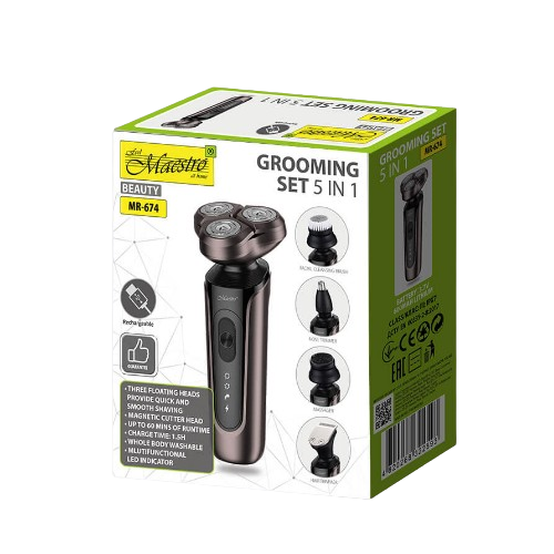Набір для стрижки акумуляторний 3,7W 600 mAh 5в1 MR-674 Maestro Житомир - изображение 4