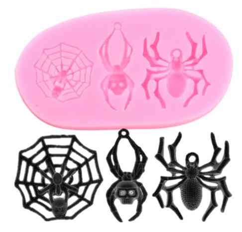 Молд силиконовый Пауки 92 на 49 мм розовый Киев