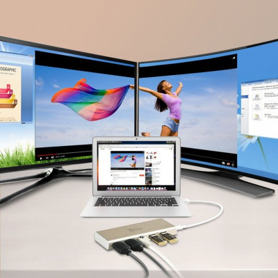 Порт-репликатор J5create Dock-Station USB-C 6-in-1 (HDMI/PD/USB-A/USB-C/LAN) (JCD381-N) Винница - изображение 5