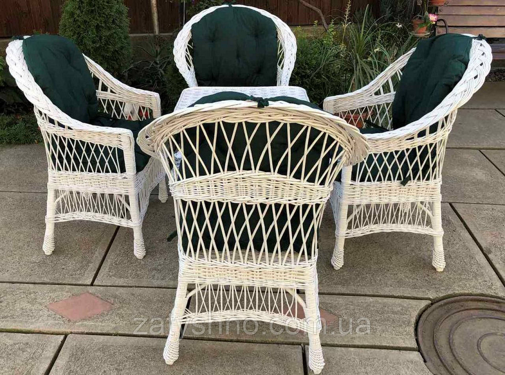 Набор плетеной мебели из лозы |Мебель из лозы белая  |мебель плетеная белая со столом Киев - изображение 4