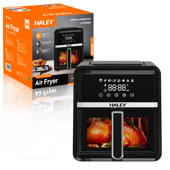 Мультипечі-аерогриль Haley HY-2533 2000Вт (7л) з металевою пластиною, безолійна аерофритюрниця на 8 програм Одеса