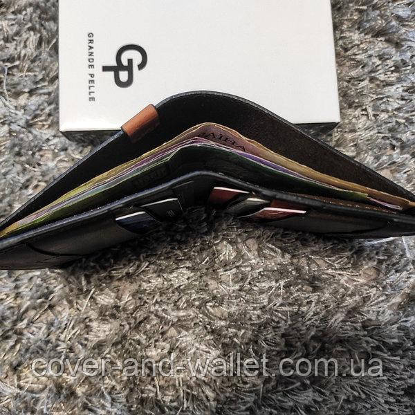 Компактный мужской кошелек на магнитной фиксации коричневого цвета Grande Pelle Buon 11328 Киев - изображение 7
