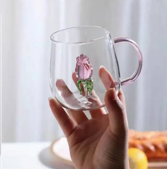 Чашка скляна з трояндою всередині Вінниця - фото 2