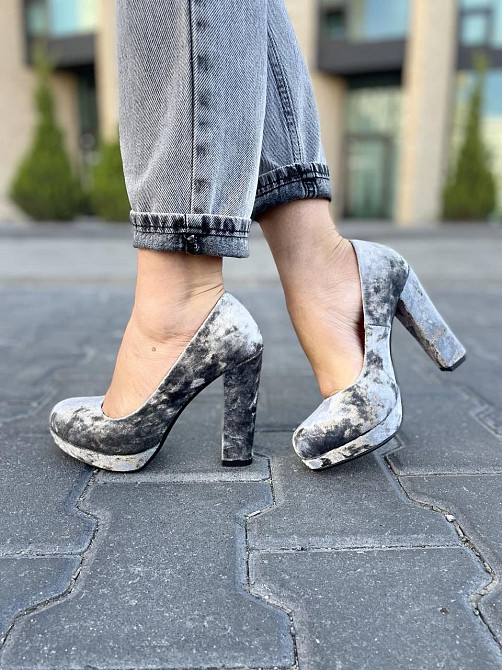 Туфлі жіночі MISSKA сірі оксамит каблук 10см (L212-E326 3556) Коломия - фото 6