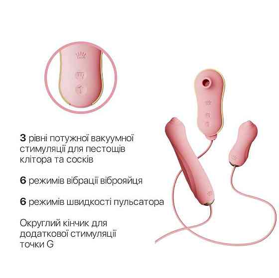 Набор 3в1 Zalo – UNICORN Set Pink, виброяйцо, пульсатор, вакуумный стимулятор Sex Aura Киев