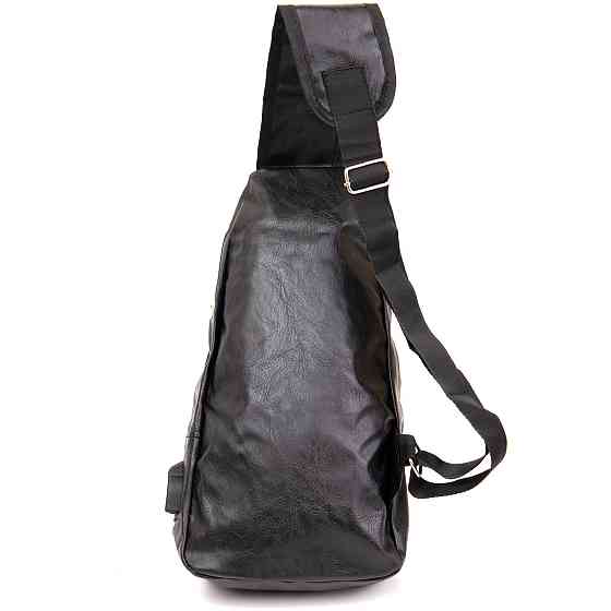 Сумка кросс боди с эмблемой из кожзама Черная (Vintage) Киев