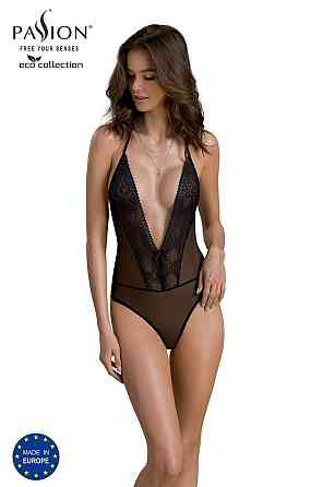 Боді Passion DROSERA BODY black, XXL/XXXL, високі вирізи, верх на зав’язках Sex Aura Київ
